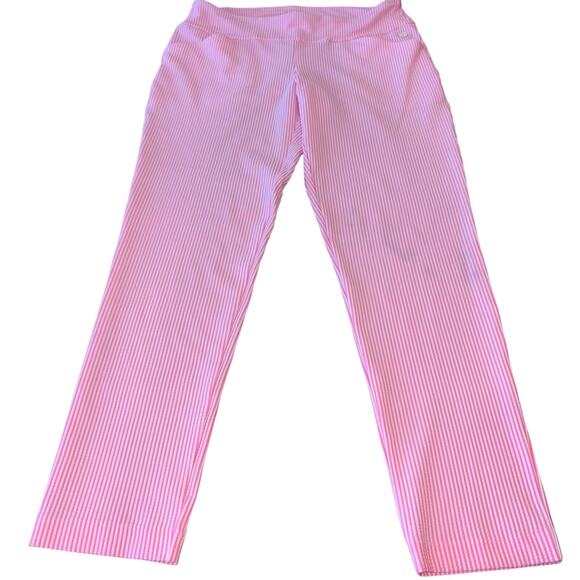 Lilly Pulitzer Pants - Resort Wear Lilly Pulitzer Luxletic Corso Pant Havana Pink Seersucker Striped 12